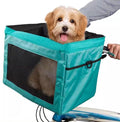 Bicycle Front Basket, Dog Car Seat with Safety Rope, Folding Detachable Quick Release Easy Install, for Pet, Shopping, Commuter, Camping and Outdoor(Color:Green)
