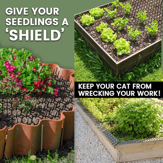 12 Pack Cat Training Spike Mat, 16 x 12 Inch Plastic Scat Mat for Indoor & Outdoor Use, Pet Furniture & Plant Protection for Sofa, Countertop and Garden