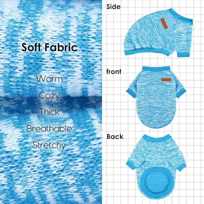 1 Pc Dog Sweaters for Small Dogs Girl Boy Winter Fleece Clothes Warm Soft Dog Sweatshirt Outfit for Dogs Cats Pet Apparel