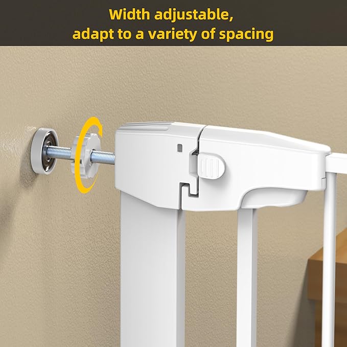 Easy Step Walk-Thru Baby Gate – Adjustable Safety Gate for Babies & Pets, Pressure Mount Kit, Includes Wall Cups – 29.7-59.8W x 30.5H, Auto-Close