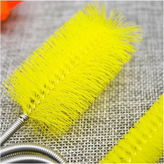 90/155/200CM Aquarium Cleaning Brush for Hose Air Tube Stainless Steel Flexible Double Ended Pipe Brush Fish Tank(White,90cm)