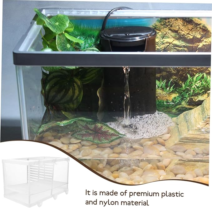 BESPORTBLE 2pcs Aquarium Fish Breeding Box with Isolation Net and Suction Cups Durable Hatchery for Shrimp and Fish Incubator to Protect Fry and Enhance Survival Rate