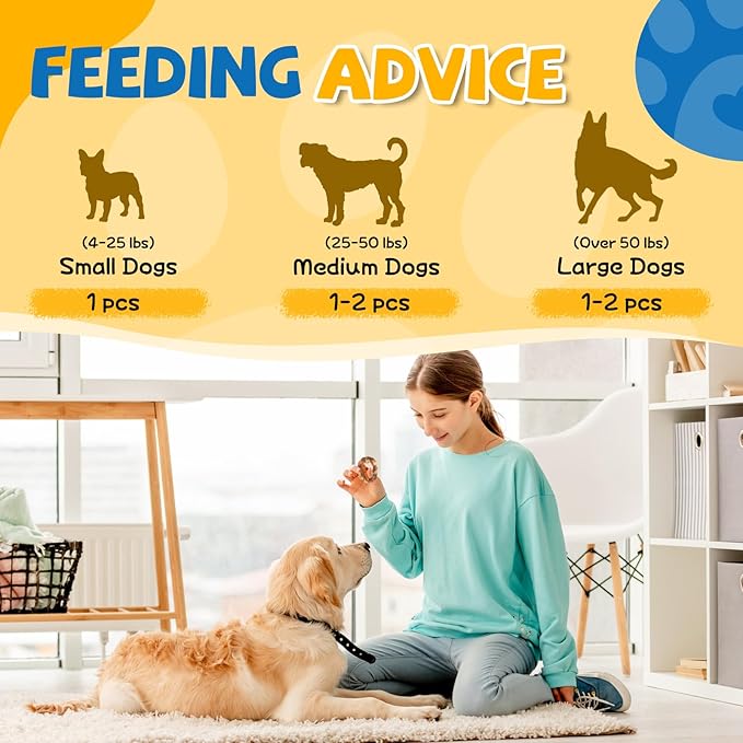 gazeupon Dog Treats, Chicken Wrapped Meat Ring, Made with Real Chicken and Beef, Healthy Dog Chews for Large Breed, Rawhide Free, w/Glucosamine Chondroitin