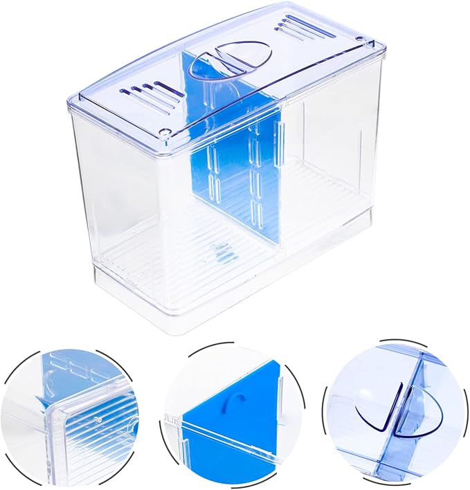 Fish Breeding Box Acrylic Isolation Hatchery Tank for Tropical Fish Guppies and Betta Fry Room Design with Removable Divider Easy to Clean and Install