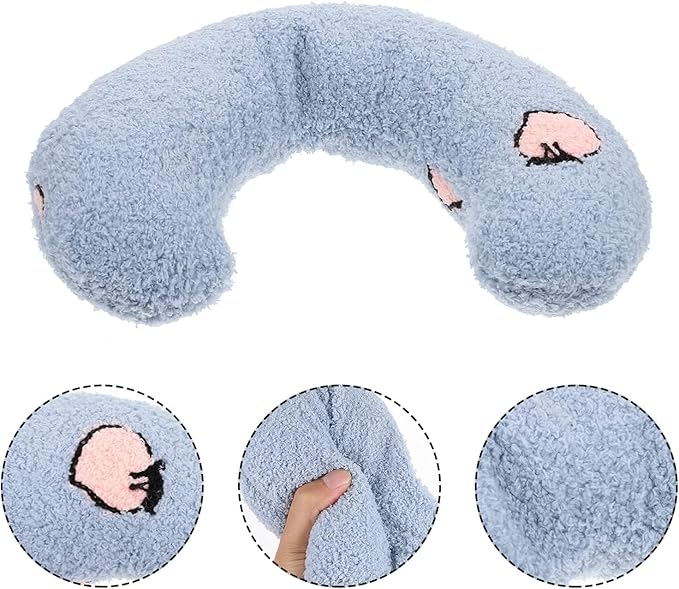 Calming Pillow for Dogs, Soft Dog Bed Pillows Pet Neck Pillow, Dog Calming Pillows for Small Dogs Ultra Soft Fluffy Pet Calming Toy Half Donut Cuddler (A)