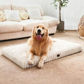 Extra Large Dog Bed for Crate, Orthopedic Dog Bed with Waterproof Lining, Soft Short Plush Surface & Egg Crate Foam, Machine Washable Pet Bed with Removable Cover & Anti Slip Bottom