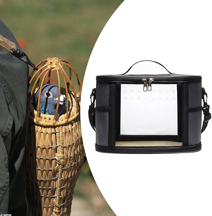 Portable Bird Carrier for Small Pets and Birds, Gray L