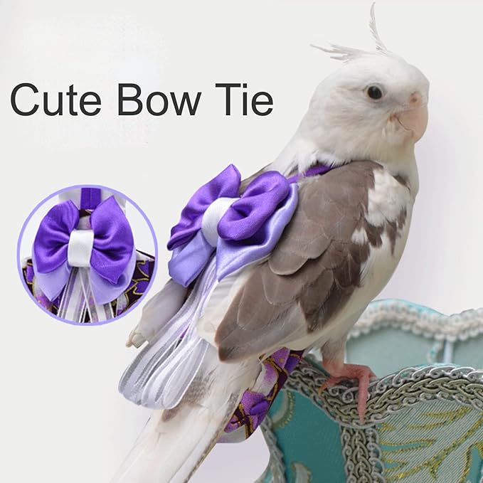 Bird Flight Suits Diapers, Parrot Flight Suits Diapers for Monk Parakeets, Cockatiels Flight Suits, Parrot Clothes, Bird Training Nappy Suit Liners Clothes (S, Navy)