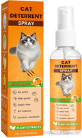 Cat Deterrent Spray With Added Citrus Essential Oil,120ml Efficient Anti-Scratch Cat Spray,Safe,Natural Indoor/Outdoor Training Spray for Furniture to Prevent Cat Scratching and Territory Marking