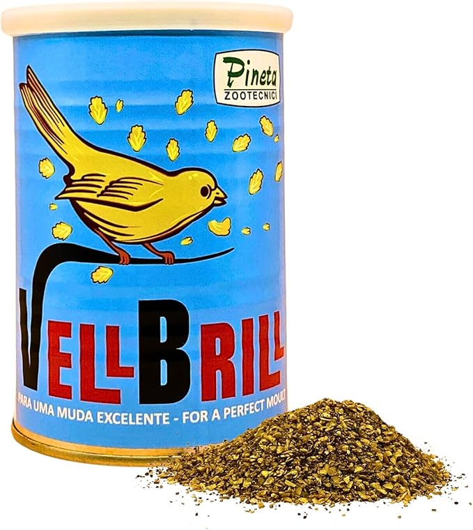 Pineta VellBrill 40g Vitamins for Birds Molting – Complete Feather Regrowth Support with Immune Boost and Calcium for Chickens, Promotes Beautiful Plumage, Easy to Mix