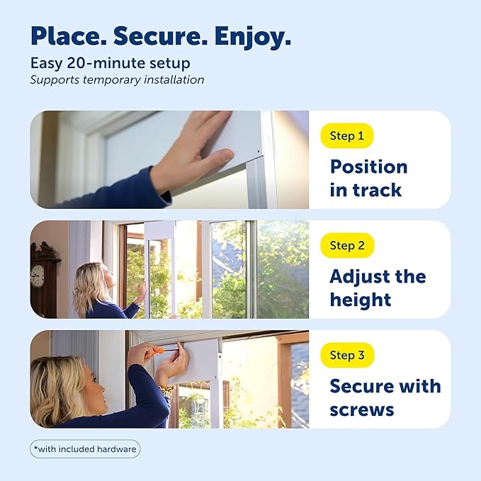 PetSafe 2-Piece Sliding Glass Pet Door - No-Cut DIY Install Doggy Door for Renters - Aluminum Frame - Adjustable Height 75 7/8" to 81" - Ideal for Large Dogs Up to 100 lbs