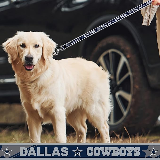 NFL PET Dallas Cowboys Dog Leash, Small Football Team Leash for Dogs & Cats - Shiny & Colorful, Licensed by The NFL