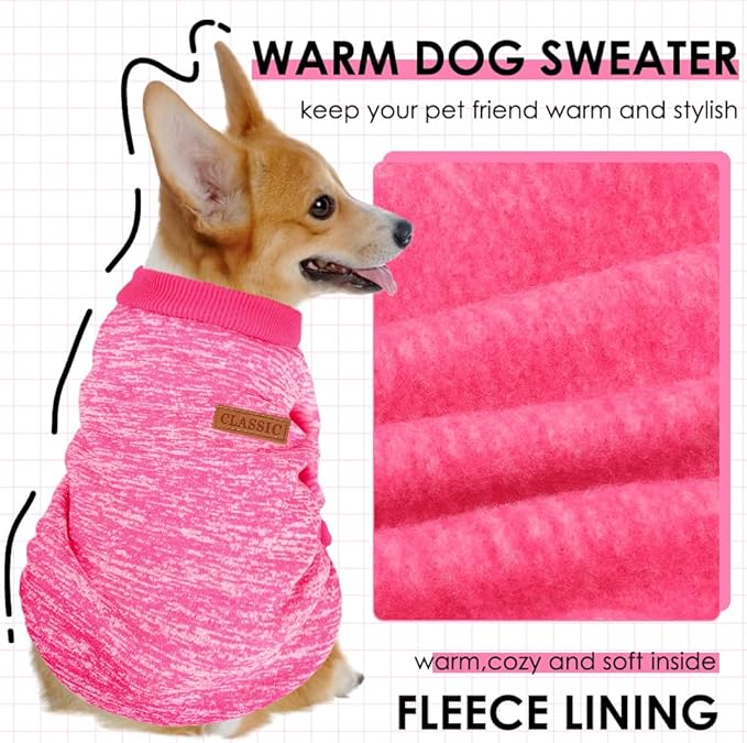 1 Pc Dog Sweaters for Small Dogs Girl Boy Winter Fleece Clothes Warm Soft Dog Sweatshirt Outfit for Dogs Cats Pet Apparel