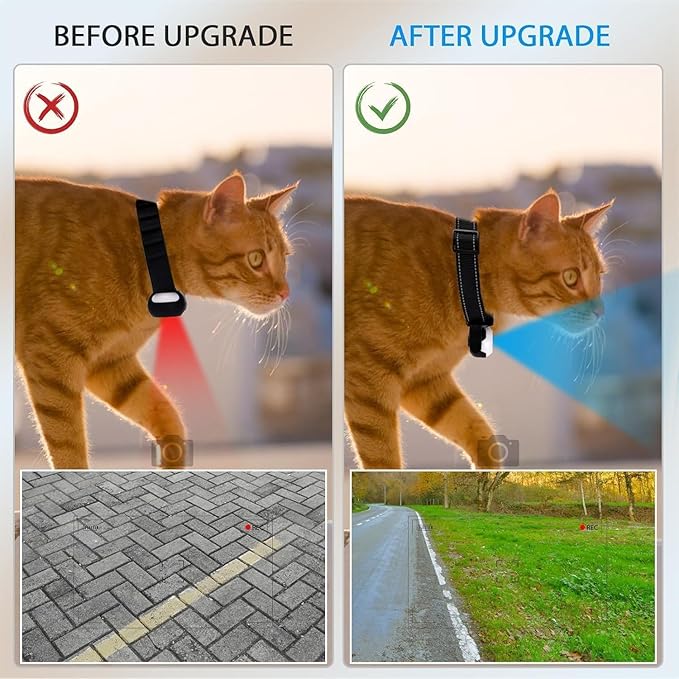 Cat Collar Camera, 1080p Pet Collar Camera, 170° Wide Angle Dog CollarCamera, Mini Ipx7 Waterproof CatsCamera, JPEG Photo and Avi Video Formats, CatCam Pro for Cats Dogs Outdoor (Black)