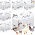 6 Pack Single Live Chicken Shipping Box, 17.7"L x 7.8"W x 11.8"H Cardboard Live Bird Carrier Box with Ventilation Holes Handle, Thickened Corrugated Paper for Poultry, Pets, Animals(White)