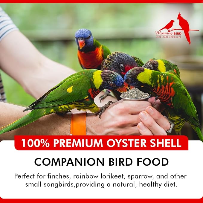 Morning Bird Oyster Shell for Birds 18 lbs (2-Pack, 9 lbs Each) – Natural Calcium Supplement – Sustainably Harvested from California Coast – Easy to Mix – Safe Year-Round Bird Food Additive