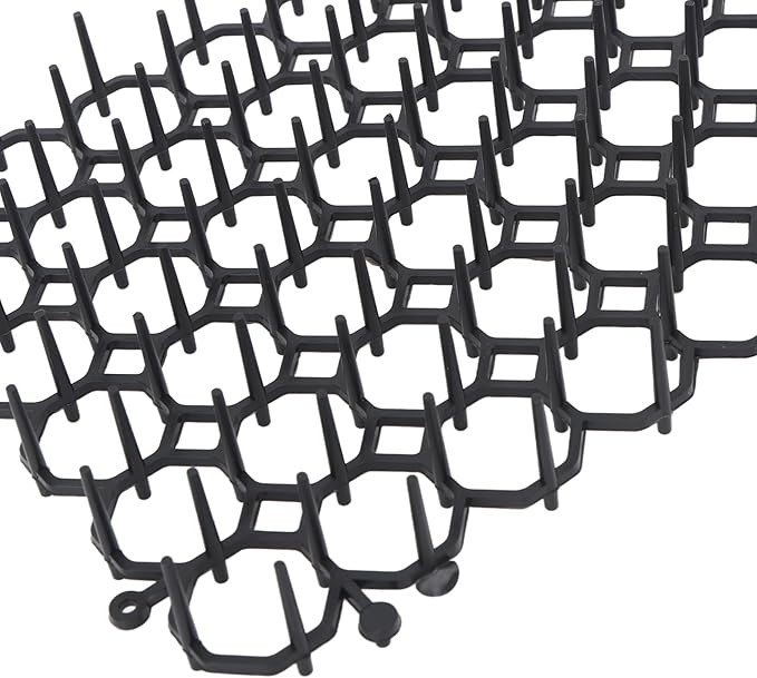 12Pcs Cat Deterrent Mat, Anti Cat Dog Network with Plastic Spikes, Indoor Outdoor Training Mat for Keeping Away Cats Dogs, Protecting Plants Furniture and Cars