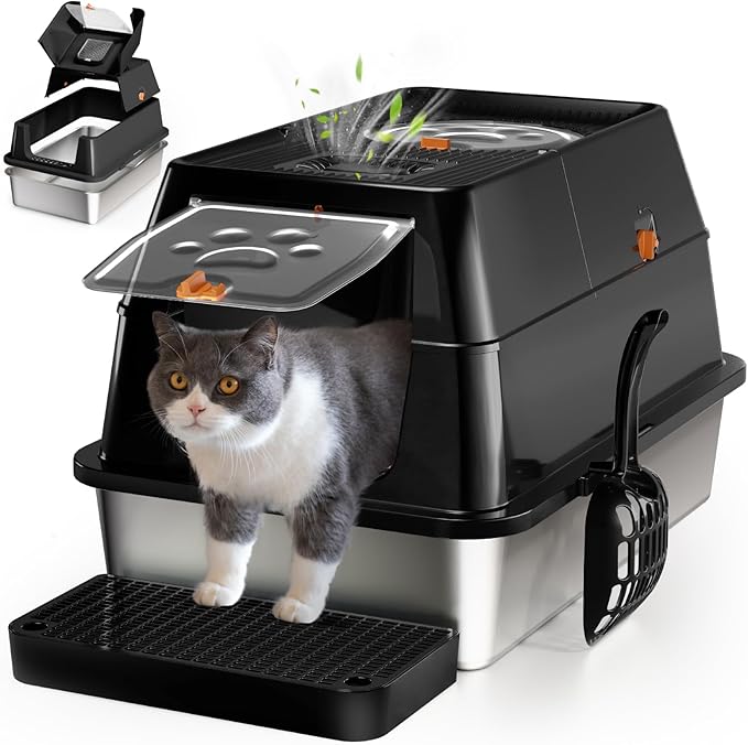 All Stainless Steel Cat Litter Box Top Round Lid Replacement