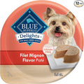 Blue Buffalo Delights Natural Adult Small Breed Wet Dog Food Cups, Pate Style, Filet Mignon Flavor in Savory Juice 3.5-oz (Pack of 12)