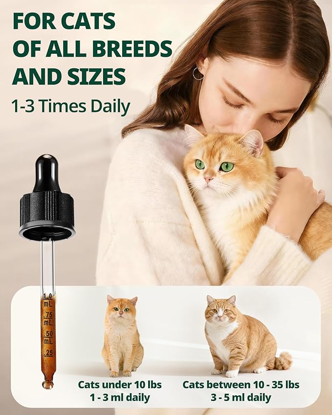 Antibiotic for Cats, Natural Cat Antibiotic Supplement with L-Lysine for Immune Support & Allergy Relief, Respiratory Health, Sneezing, Runny Nose, Infections, for All Cats, Chicken Flavor - 2 Oz