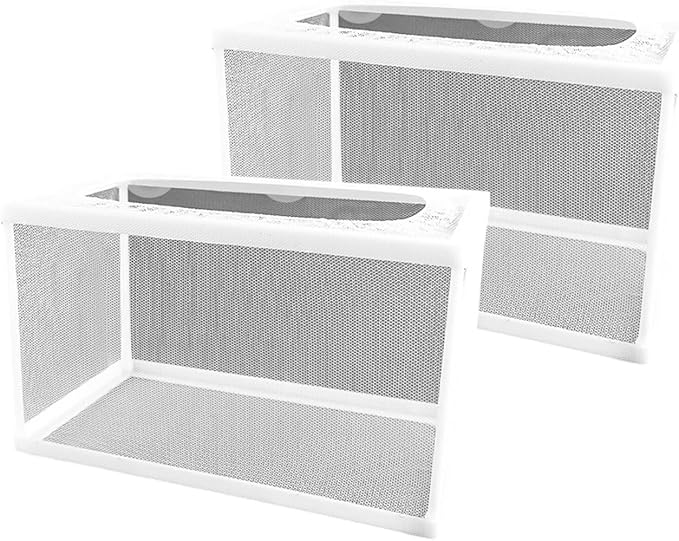 2PCS Protective Aquariums Breeding Cage Netting Nursery Tanks with Suction Cup for Fry Rearing and Secure Observation Spawning Box for Aquariums Fish