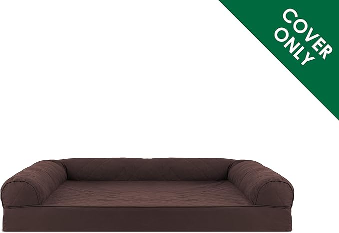 Furhaven Replacement Dog Bed Cover Quilted Sofa-Style, Machine Washable - Coffee, Jumbo (X-Large)