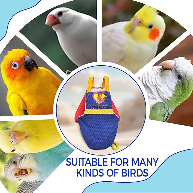 Bird Diaper Cockatiel Clothes Flight Suite, Reusable Parrot Nappy with Waterproof Inner Layer (YELLOE-M)