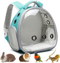 Portable Travel pet Backpack Carrier Hamster Bag Guinea Pig Bird Small Dog cat Turtle Carrier Rabbit Cage Squirrel Bearded Dragon Breathable Hangbag (Green)