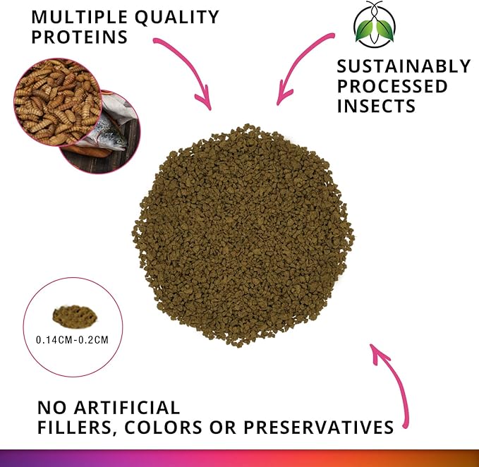 Fluval Bug Bites Color Enhancing Fish Food for Tropical Fish, Granules for Medium to Large Sized Fish, 1.6 oz., A6589, Brown