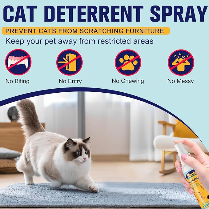Bitter Apple Cat Deterrent Spray, Natural Pet-Safe Formula for Indoor & Outdoor Use, Stops Chewing & Scratching, Protects Sofa, Carpets & Furniture, Helps Improve Cat Behavior (150ml / 5.07oz)