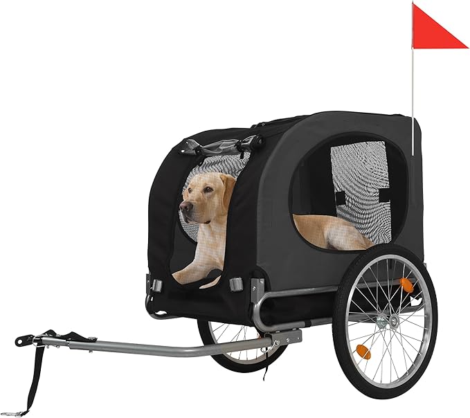 Bicycle Dog Carrier - 88Lbs Capacity Pet Bike Trailer with 19" Air Tires,Foldable Dog Trailer for Bike | with 600d Durable Waterproof Oxford Cloth | Universal Coupler | for Medium/Large Pets