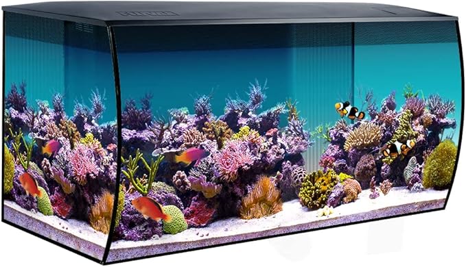 Fluval Flex 32.5 Marine Salt Water Aquarium Kit - Fish Tank for Fish, Coral & More - Comes with LED Lights, Filtration System & More - 32.5" x 15.75" x 15.35" - 123 L, 32.5 Gal. - Black