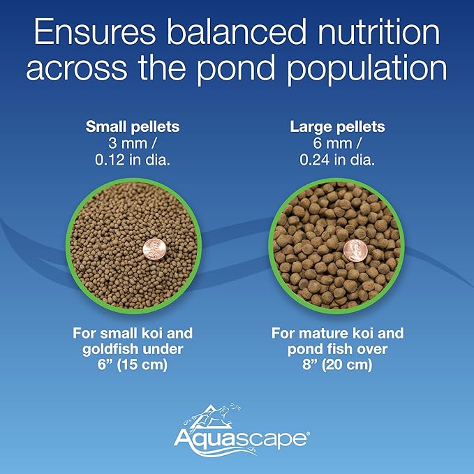 Aquascape 81047 Premium Cold Water Fish Food Pellets for Large Pond Fish, Large Pellet, 11 Pounds