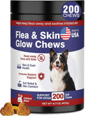 Flea and Tick Prevention for Dogs Chewable Omega Skin and Coat Chews for Dogs Natural Pet Oral Flea Chewables Increase Hair Shine Nutritional Supplements 200 Soft All Breeds Ages Chicken Flavor