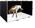 Dog Pee Pad Holder with High Walls - 35"x29"x17.3" No-Splash Indoor Potty Tray, Foldable Dog Litter Box for Small/Medium Dogs Puppy Potty Training (Black)