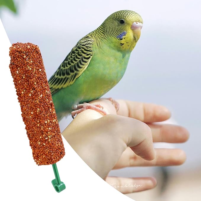 Bird Treat Stick Set, Chewing Training Reward Snacks, Multi Species Nutrition for Cockatiel Finch and Parrot, Natural Seed Blend Formula, Free Hanging Design, Healthy Enrichment Support