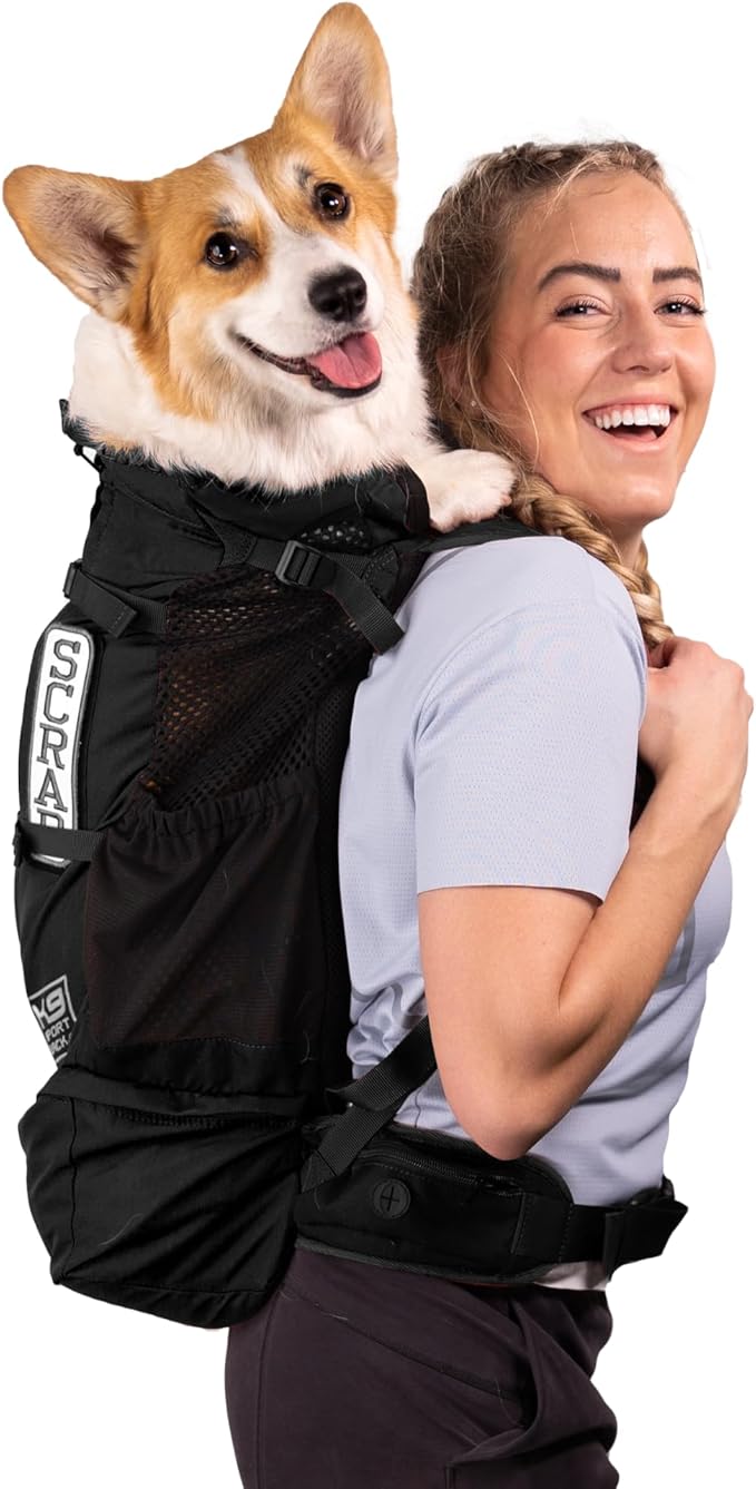 K9 Sport Sack Knavigate | Dog Carrier Dog Backpack for Most Dog Sizes | Front Facing Adjustable Dog Backpack Carrier | Veterinarian Approved (Large, Midnight Black)