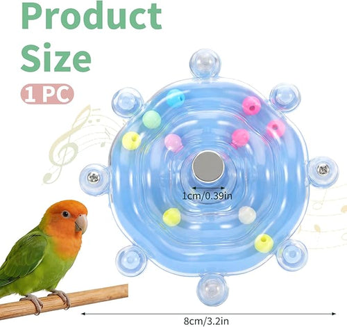 1 Pcs Bird Toys for Parakeets, Parrot Spinner Toy, Colorful Parakeet Toys Wheel, Interactive Spinner Rattle Parrot Toys for Bird Cage, Accessories for Entertainment Chewing Exercise, Blue