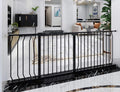 Extra Wide Baby Gate Tension Indoor Safety Gates Black Metal Large Pressure Mounted Pet Gate Walk Through Long Safety Dog Gate for The House Doorways Stairs (66.93"-71.65"/170-182CM, Black)