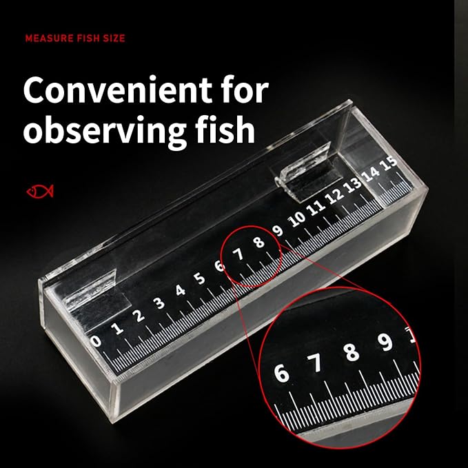 Acrylic Fish Viewing Box Multifunctional Fish Breeding Case for Aquarium and Hatchery with Clear Scale for Observation