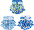Washable Dog Diapers Female 3 Pack Reusable Highly Absorbent Puppy Diapers, Premium Doggie Diapers, Durable Leak-Proof Dot Doggy Diapers for Period Heat Incontinence Potty Training,XS