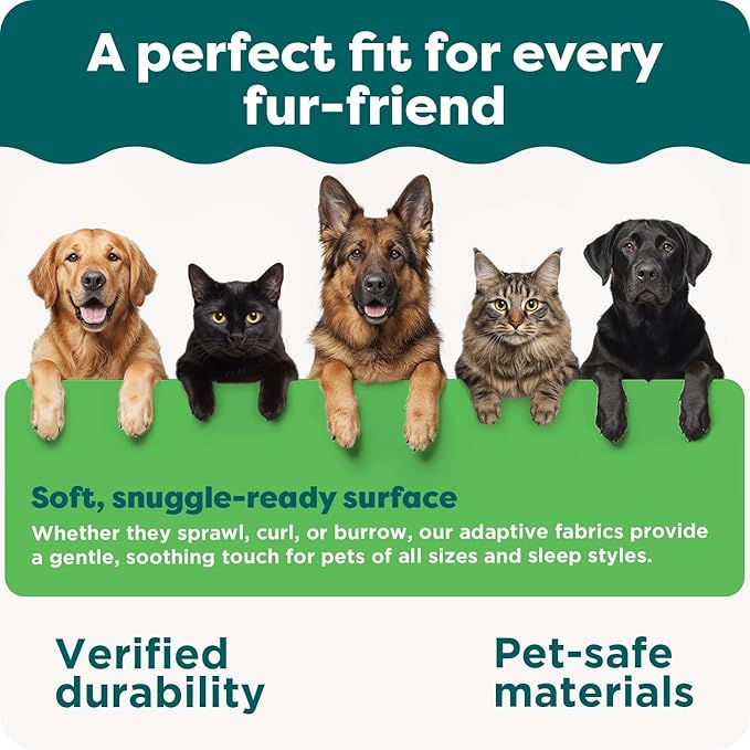 FurHaven Dog Bed Cover Replacement, Sofa-Style Design with Soft, Breathable Fabric for Cozy Comfort, Machine Washable, Jumbo XL, Plush & Velvet Waves, Celadon Green