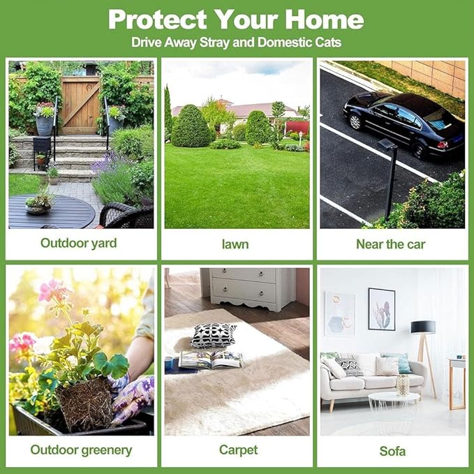 10/12 Pack Dog Deterrent, Cat Repellent Spray, Safe and Effective Formula, for Indoor Outdoor Use, Protects Gardens Furniture from Scratching Digging, Pet and Plant Friendly. (White 10pcs)
