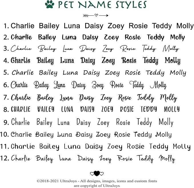 Ultra Joys Cat ID Tag Personalized Pet Tags, Durable Stainless Steel Small Pet Mini Dog Cat Tag Lightweight -Heart Tag in Black