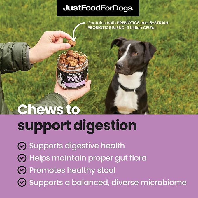 Just Food for Dogs Hip and Joint Supplement for Dogs, Human Grade Glucosamine Chondroitin Dog Supplements, Multivitamin Soft Chews, Omega 3 Oil, Superfood Blend, Plant Based Dog Vitamins - 45 Count 3