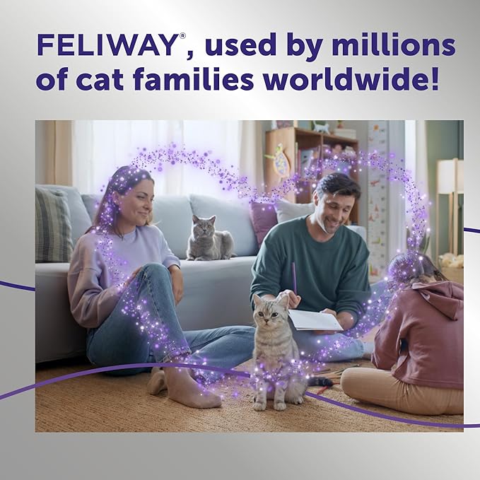 FELIWAY Optimum 6 x 30 Day Cat Calming Refills for Pheromone Diffuser, 6 x 48ml Value Pack - Helps Reduce Common Signs of Stress in Cats & Kittens, Enhanced Calming