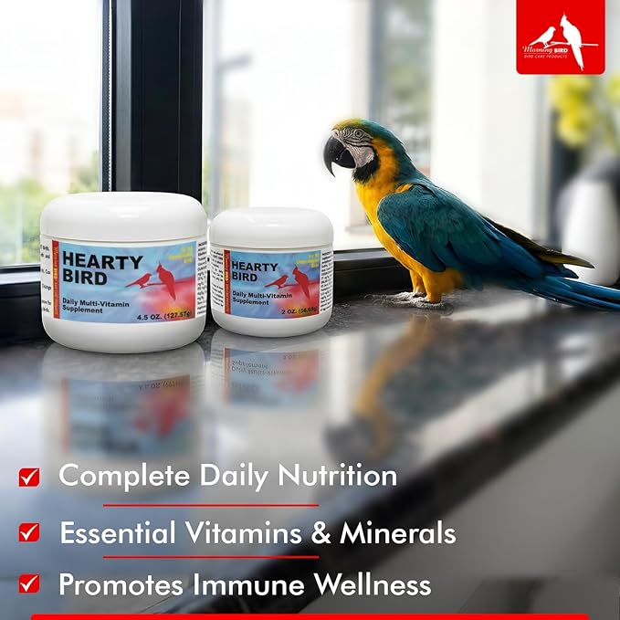 Morning Bird Hearty Bird 4.5 oz oz – Daily Multivitamin Powder for Birds – Energy Support - Healthy Growth – Nutrient Supplement for All Bird Types