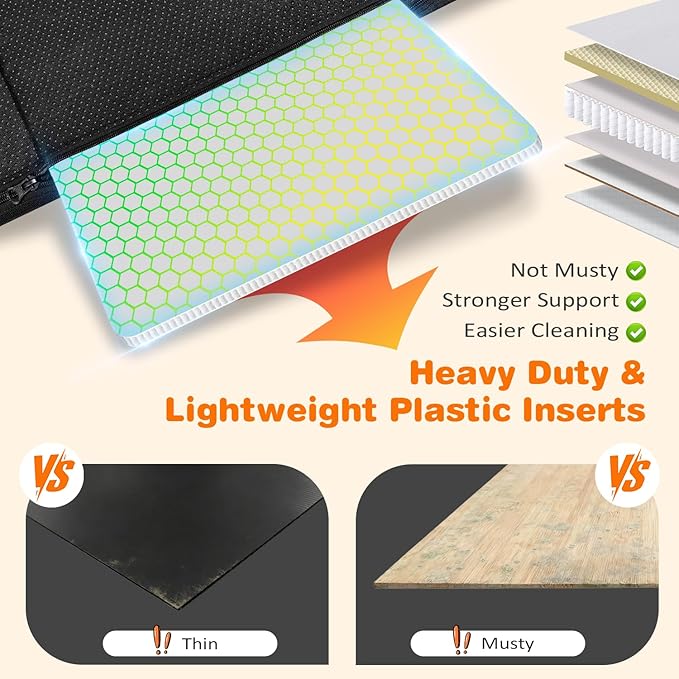URPOWER PU Leather Backseat Extender for Dogs, Hard Bottom Dog Car Seat Cover for Back Seat, Waterproof Dog Car Hammock Anti-Scratch Pet Rear Seat Protector Travel Bed for Car, SUV, and Small Truck