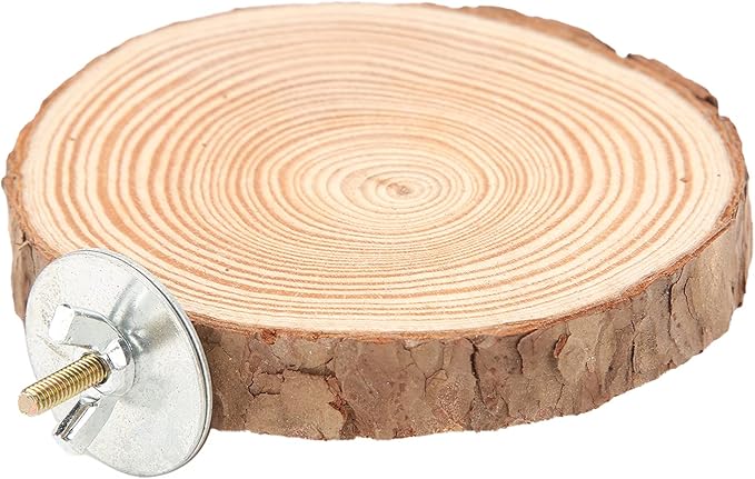 Round Wooden Springboard, Parrot Perches Stand Toy Bird Parrot Perch Bird Cage Accessories for Small Parakeets Cockatiels Hamster(10cm)