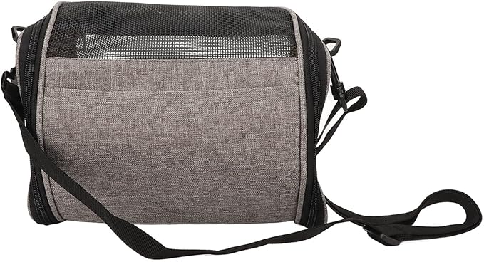 Transparent Bird Carrier Bag, Portable Lightweight Parrot Travel Cage for Cockatiels Parakeets, Breathable Backpack with Side Pockets and Rattan Weave for Small Birds (Grey)